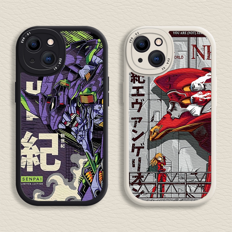 เคสอนิเมะ iPhone สําหรับ 16 / 15 / 14 / 13 / 12 / 11 Promax Neon Genesis Evangelion ปลอกอ่อนสําหรับ iPhone 7 / 8 Plus / X / XR / Xs Max Cover
