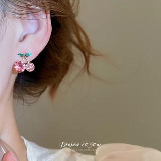 ต่างหูเงิน 925 เพชรเชอร์รี่ สไตล์แฟชั่นสำหรับทุกวัน