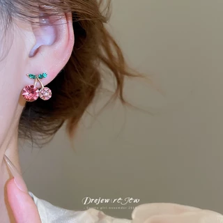 ต่างหูเงิน 925 เพชรเชอร์รี่ สไตล์แฟชั่นสำหรับทุกวัน