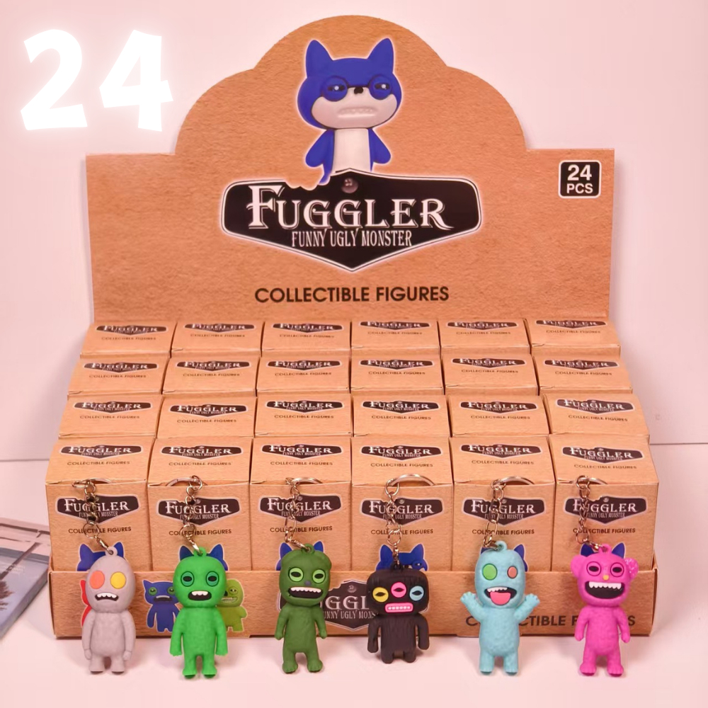 24 fuggler กล่องสุ่ม พวงกุญแจ สัตว์ประหลาดน่าเกลียดตลก ตุ๊กตา keychain อะนิเมะ ของขวัญ