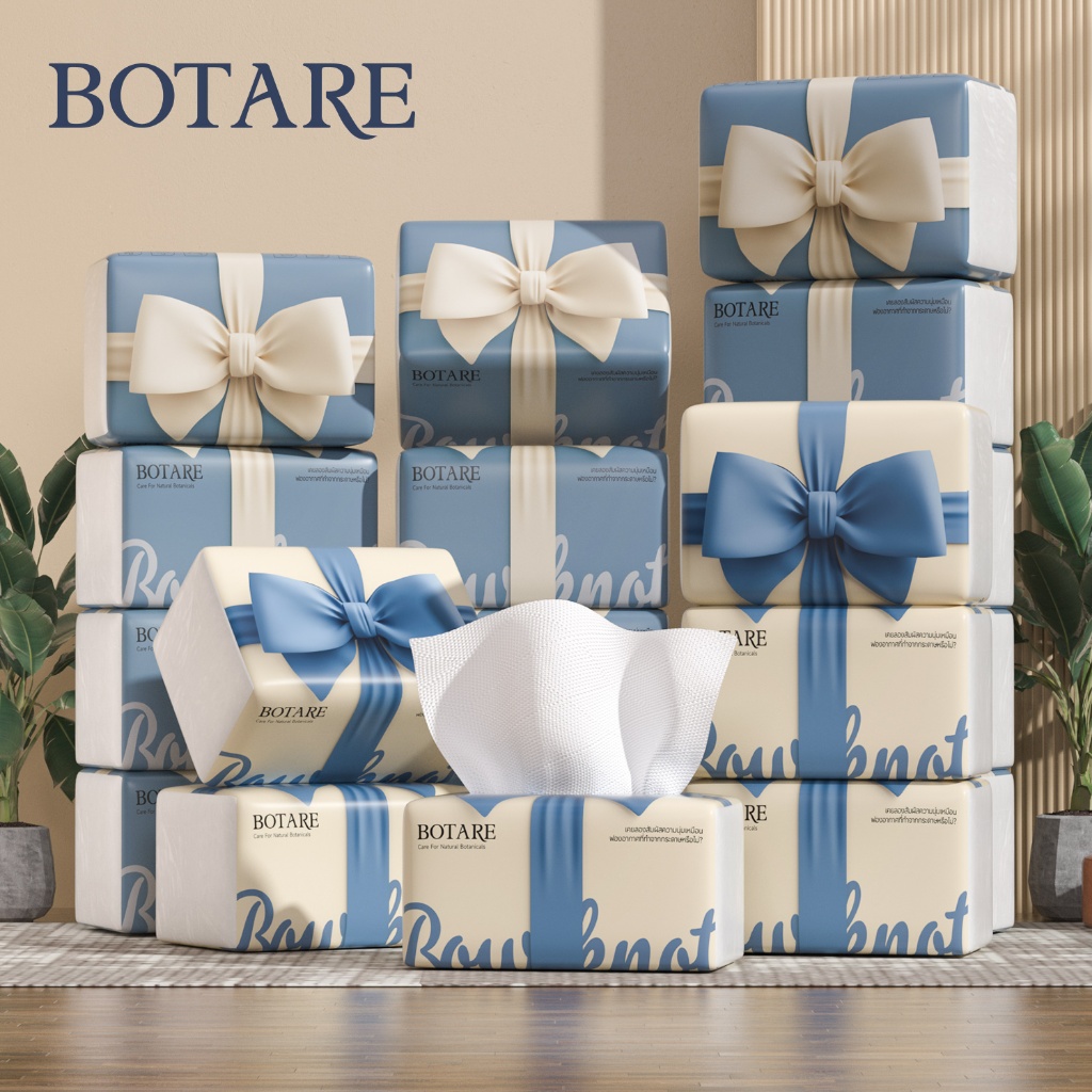 [ 20ห่อ ] Botare Air-cushion ดีลักซ์ คอมฟอร์ท กระดาษทิชชู่ หนา 4 ชั้น 400 แผ่น