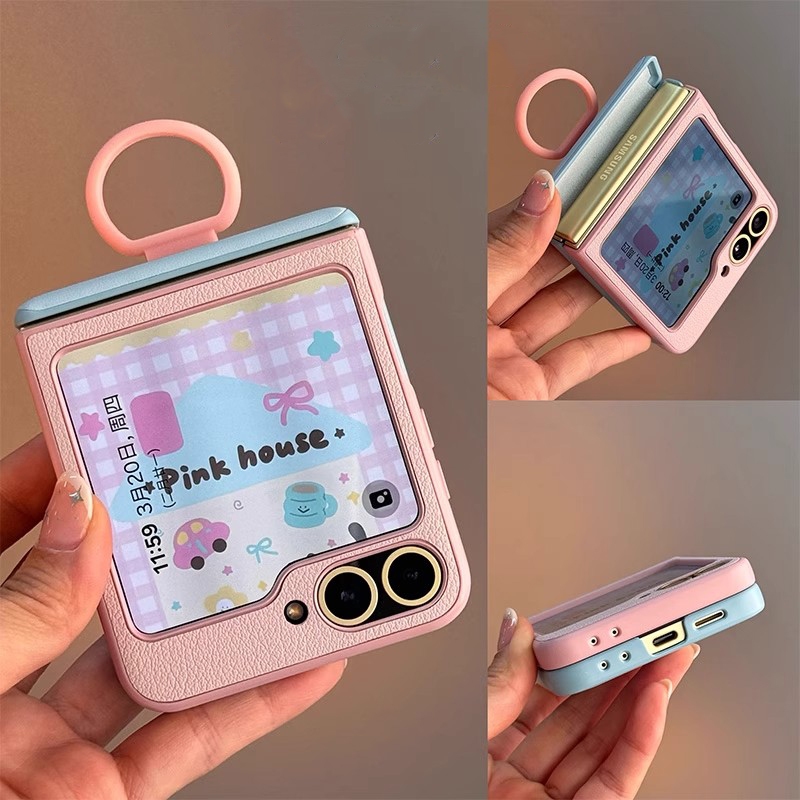 เคสโทรศัพท์ Samsung Z Flip 5 Z Flip 6 Z Flip 7 FE พร้อมแหวน เคสโทรศัพท์บางเฉียบ สัมผัสสบาย กันฝุ่น กันกระแทก ปกป้องเต็มจอ Z Flip 5 Z Flip 6 Z Flip 7