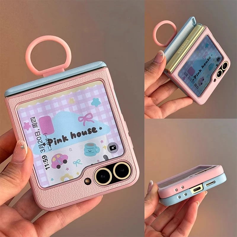 เคสโทรศัพท์ เข้ากันได้กับ Samsung Z Flip 5 Z Flip 6 Z Flip 7 Z Flip 8 เคสโทรศัพท์บางเฉียบ, สัมผัสสบาย, กันฝุ่น, กันกระแทก, การป้องกันหน้าจอเต็มรูปแบบ, พร้อมแหวน, เหมาะสำหรับ Z Flip 5 Z Flip 8 Z Flip 6 และ Z Flip 7 FE