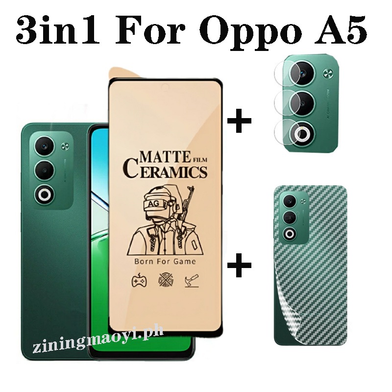3in1 Oppo A5 ฟิล์มเมมเบรนเซรามิกสําหรับ OPPO A5 pro A3 Pro A5X A3X ฟิล์มเลนส์กล้องและตัวป้องกันหน้าจ