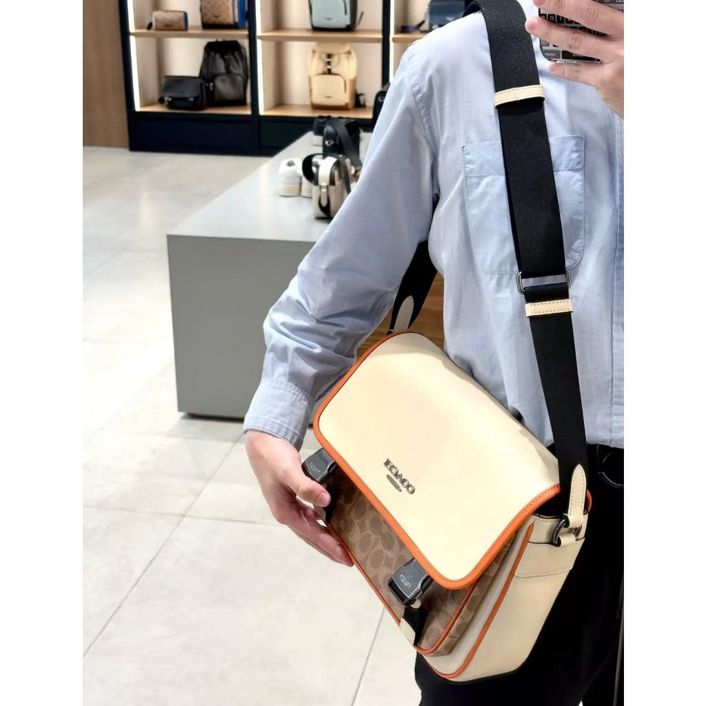 ใหม่ผู้ชายคลาสสิกโลโก้ Presbyopic RACER Messenger Bag Flap Messenger Bag Messenger Bag