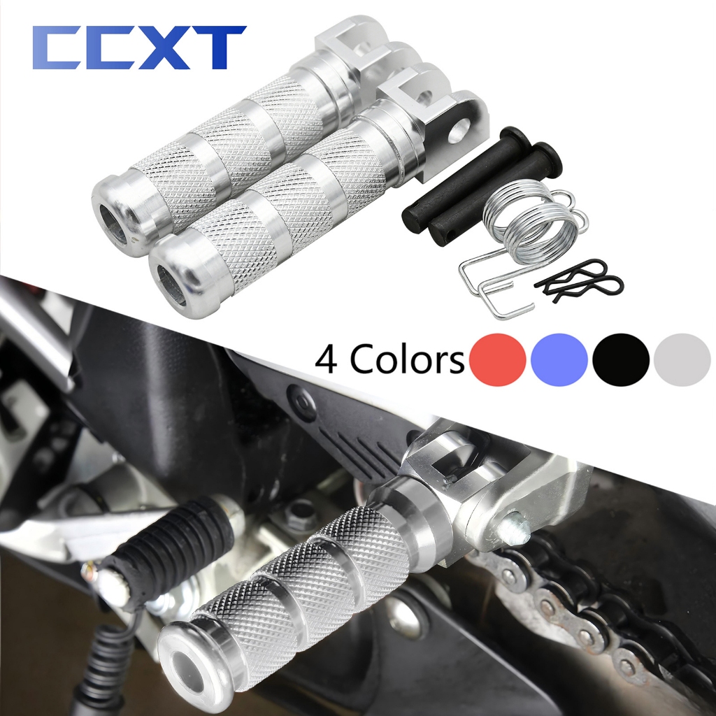 รถจักรยานยนต์ CNC เหยียบหมุดเท้า FootRest Footpegs Rests เหยียบสําหรับ Kawasaki Z125 Z250 Z300 Z400 สําหรับ Yamaha MT03 MT07 MT09 MT10