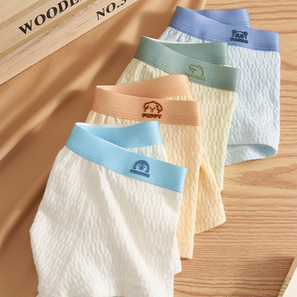 ชุดชั้นในสำหรับเด็กชาย กางเกงขาสั้นนักเรียน ผลิตจากผ้าฝ้ายแท้ ต้านเชื้อแบคทีเรีย