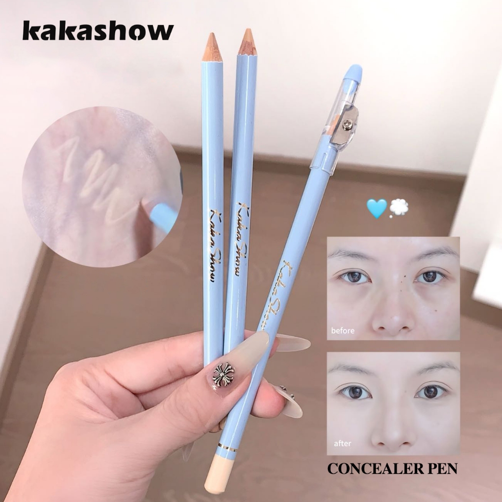 ปากกาคอนซีลเลอร์ KAKASHOW พร้อมกบเหลาดินสอ - ฝ้าบนใบหน้าที่เป็นธรรมชาติ ติดทนนาน 12H กันน้ํา กันเหงื