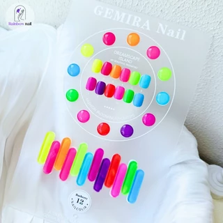GEMIRAชุดยาทาเล็บเจล12สี ชุดสีแดง สีเรืองแสง มาการอง คาราเมล ชุดชมพู ด้วยบัตรสำเร็จรูป