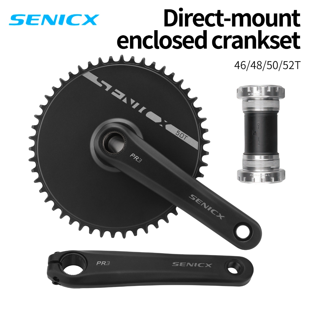 SENICX Direct Mount Crankset CNC อลูมิเนียมแคบกว้าง Chainring ปิดแหวนเดี่ยวสําหรับจักรยานถนน