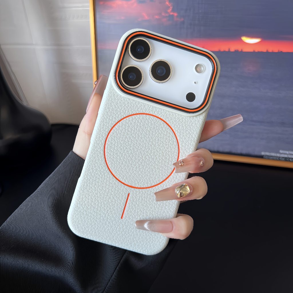 หนังหรูหราเนื้อแม่เหล็ก IPhone 17 16 15 14 13 12 11 pro max ip17air ip16 plus เคสกันกระแทก