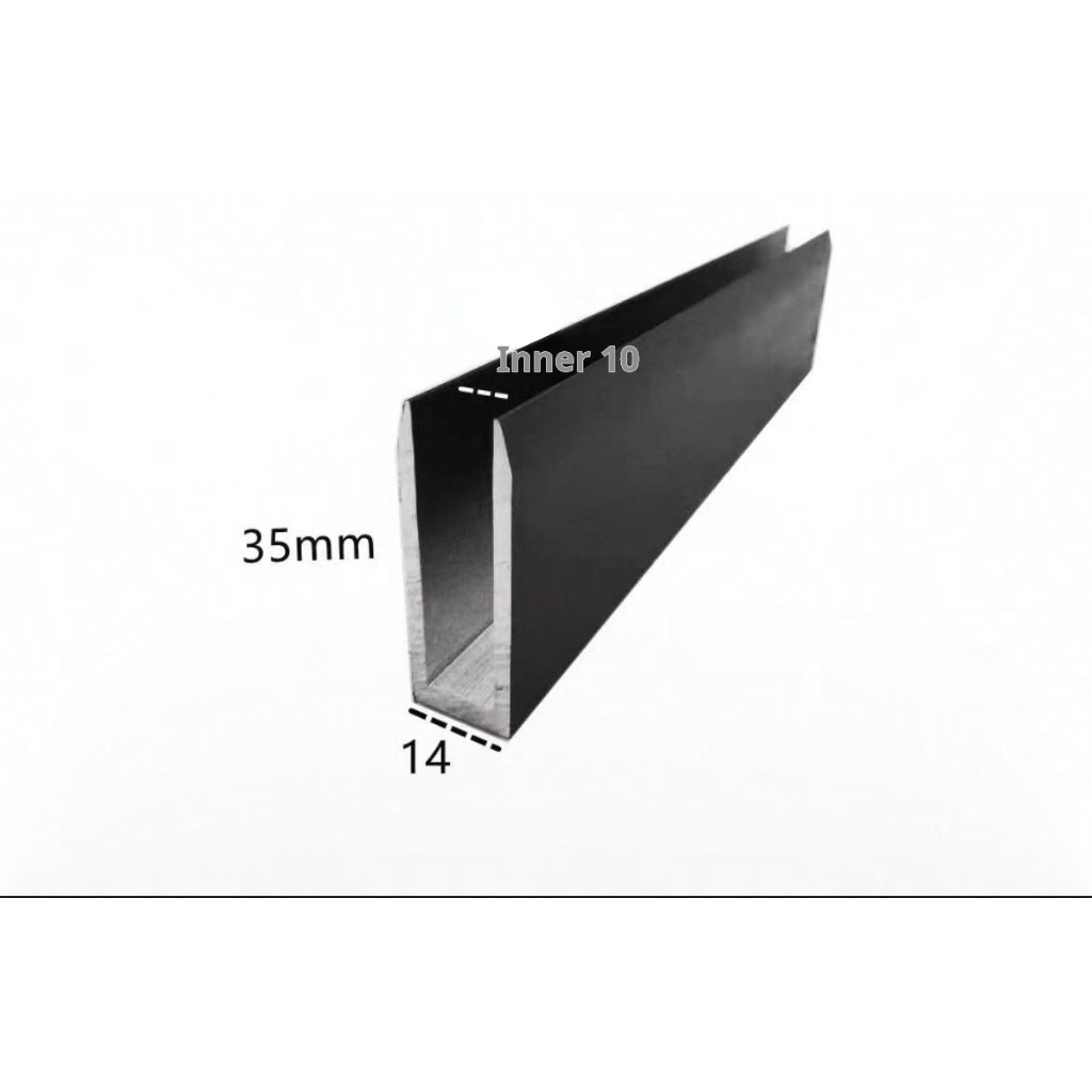 อลูมิเนียมอัลลอยด์ร่องรูปตัวยู 12 * 20 * 2 สีดําและสีขาวเงินทาสีร่องรูปตัวยูอลูมิเนียมอัลลอยด์โปรไฟล์แถบขอบ ยู-รูปอลูมิเนียมแถบร่อง - รูปที่ 4