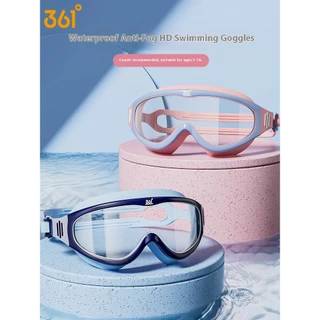361 องศาแว่นตาว่ายน้ํากรอบใหญ่สําหรับเด็กกันน้ําป้องกันหมอกความละเอียดสูง
