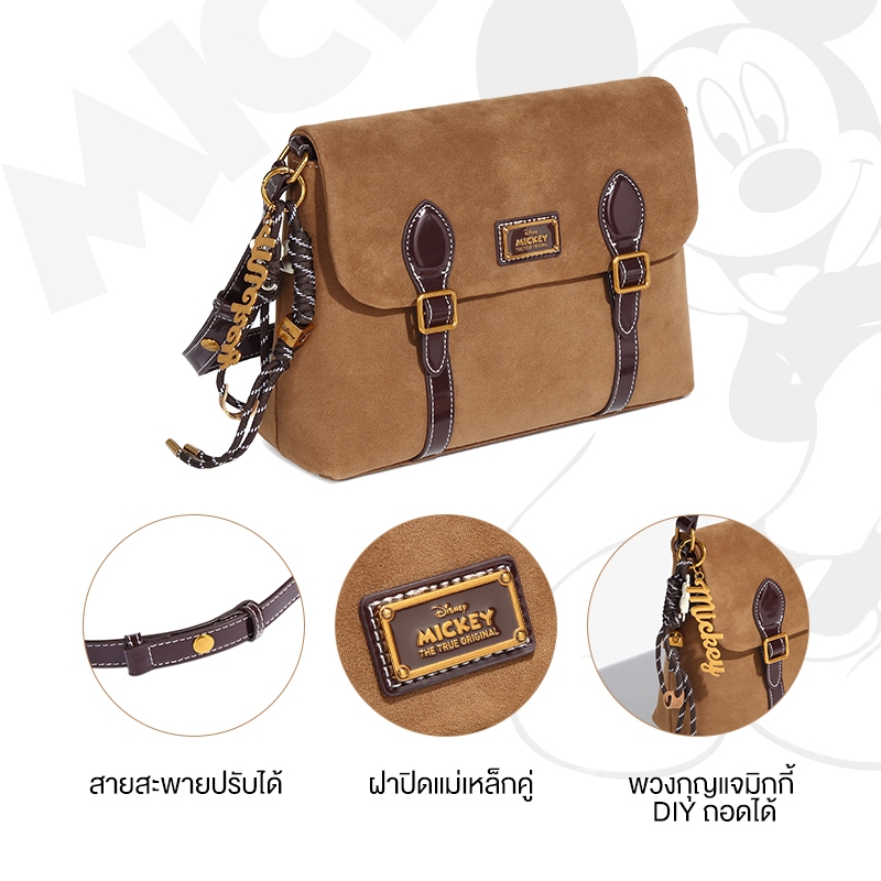 กระเป๋าสะพายไหล่/สะพายข้างผู้หญิง ดิสนีย์มิกกี้ ลิขสิทธิ์แท้ สไตล์วินเทจ ดีไซน์คลาสสิก ทำจากหนัง PU คุณภาพ ใบใหญ่จุของได้เยอะ ใช้ได้ทั้งทำงาน เที่ยว หรือช้อปปิ้ง แมตช์ง่ายกับทุกลุค - รูปที่ 4