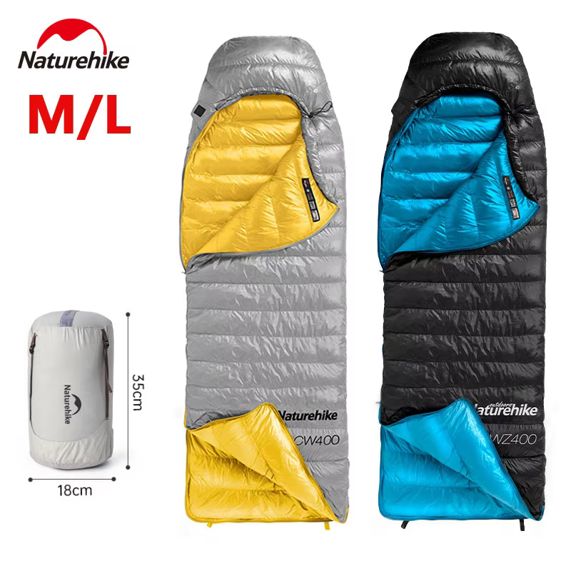 Naturehike CW400 ถุงนอนฤดูหนาว 650FP Ultralight Hooded ชนิดกันน้ำและอุ่นสำหรับการเดินป่า