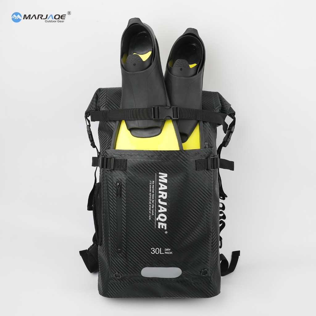 30L/45L Heavy-Duty กันน้ําดําน้ํากระเป๋าเป้สะพายหลัง-อุปกรณ์กระเป๋า,Carabiner - Roll Top Dryกระเป๋าสําหรับพายเรือคายัคTracingชายหาดตกปลาเดินป่าSurvival Camping Travel