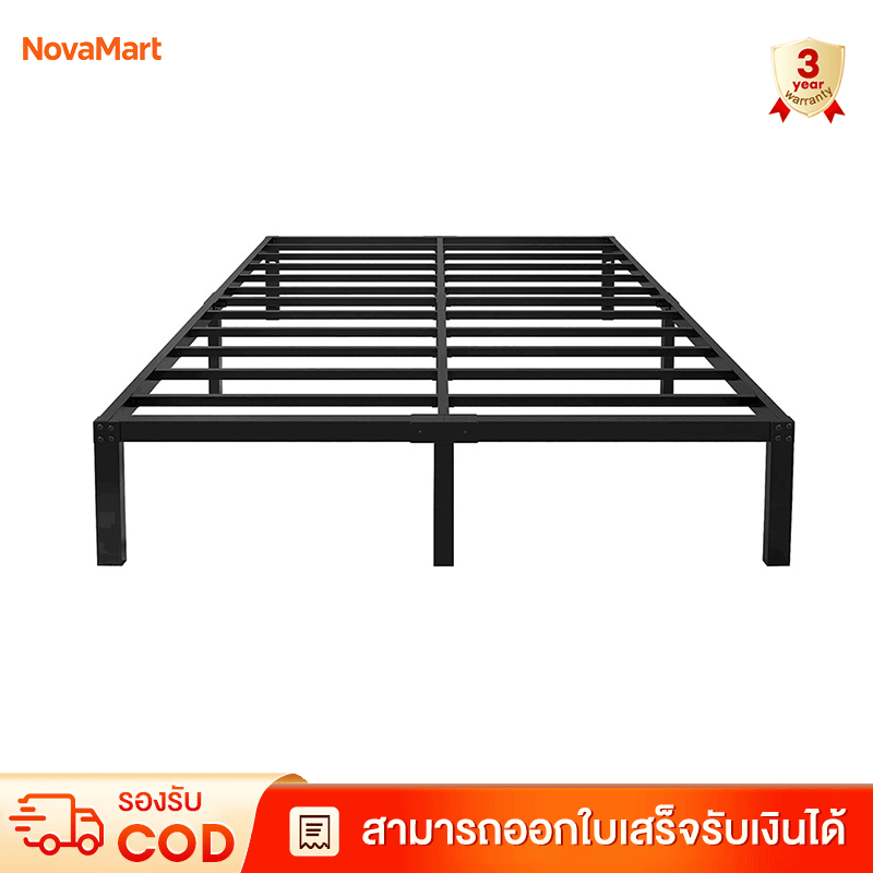 เตียงเหล็ก 6 ฟุต โครงเหล็กแข็งแรง รับน้ำหนักได้ 500kg รุ่น Wrought Iron Bed