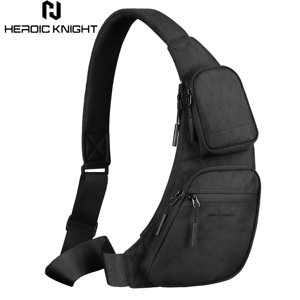 กระเป๋าสะพายข้างสําหรับผู้ชายที่มีผ้าแล่นเรือ3ชั้น‐ผ้าการแสดงสร้างแรงบันดาลใจกระเป๋าสะพายกันน้ําน้ําหนักเบาสําหรับผู้ชายที่มีช่องแท็บเล็ตกระเป๋าค โรสบอดีสําหรับผู