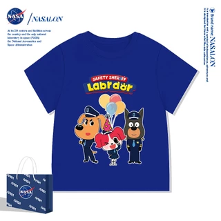 NASA เสื้อยืดเด็ก Sheriff Labradorลายการ์ตูน ผ้าฝ้าย 100% เสื้อยืดเด็กผู้ชาย ใส่สบาย ระบายอากาศดี คุณภาพดี