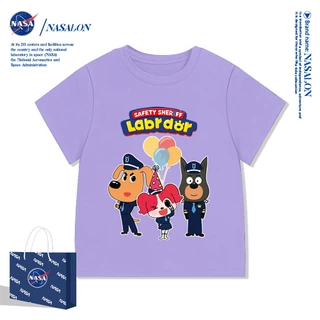 NASA เสื้อยืดเด็ก Sheriff Labradorลายการ์ตูน ผ้าฝ้าย 100% เสื้อยืดเด็กผู้ชาย ใส่สบาย ระบายอากาศดี คุณภาพดี