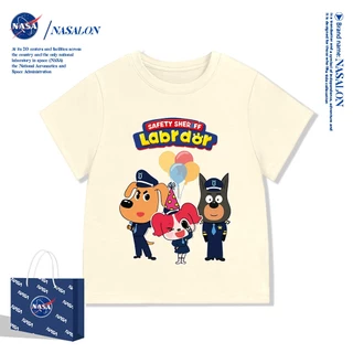 NASA เสื้อยืดเด็ก Sheriff Labradorลายการ์ตูน ผ้าฝ้าย 100% เสื้อยืดเด็กผู้ชาย ใส่สบาย ระบายอากาศดี คุณภาพดี