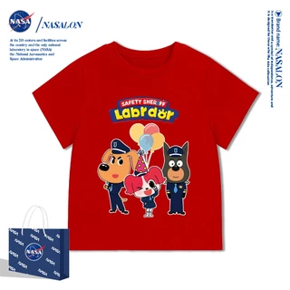 NASA เสื้อยืดเด็ก Sheriff Labradorลายการ์ตูน ผ้าฝ้าย 100% เสื้อยืดเด็กผู้ชาย ใส่สบาย ระบายอากาศดี คุณภาพดี