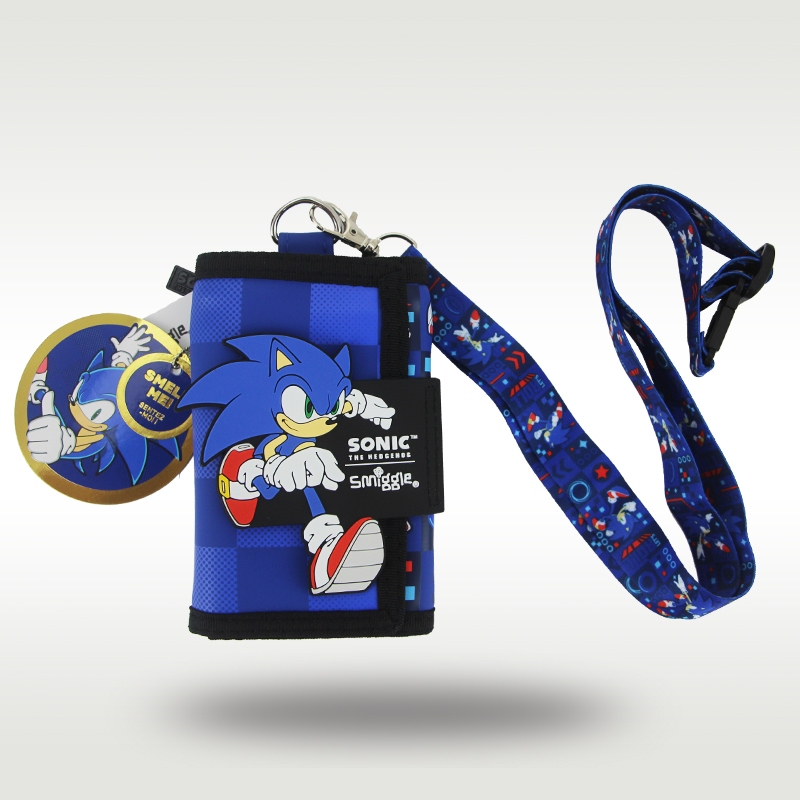 กระเป๋าสตางค์หนังผู้ชายโซนิคเม่น – ที่เก็บบัตรคลัตช์พับได้ 3 ชั้น 5 นิ้วกระเป๋าเดินทางสําหรับเด็กที่ใส่เงิน