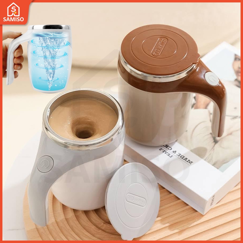 แก้วกวนตัวเองแม่เหล็กอัตโนมัติแบบชาร์จไฟได้-แก้วกาแฟสแตนเลสถ้วยผสมหมุนสําหรับการเดินทางโฮมออฟฟิศเหมาะสําหรับกาแฟ/นม/ชา/ช็อคโกแลตร้อน