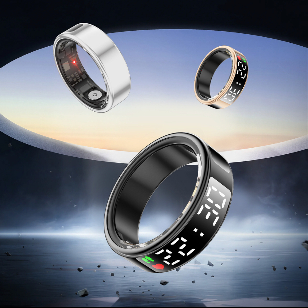 SR08 Smart Ring Display Touch Heart Rate Pedometer Sleep Sports Ring
