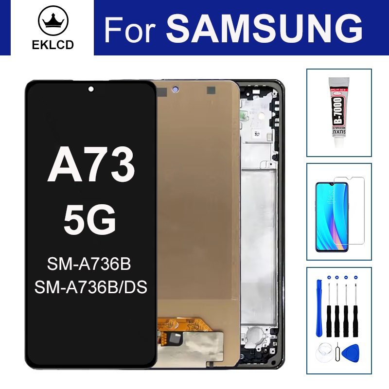 สําหรับ Samsung Galaxy A73 5G A736 จอแสดงผล LCD SM-A736B A736B/DS Touch Screen Digitizer Assembly Re