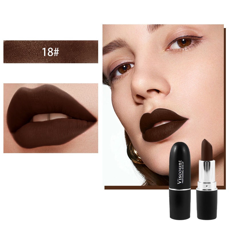 ลิปสติกแมทท์สีดำ-น้ำตาล สไตล์กอทิก | สำหรับฮาโลวีน งานเทศกาล | กันน้ำ ติดทนนาน แต่งหน้าแนวครีเอทีฟ