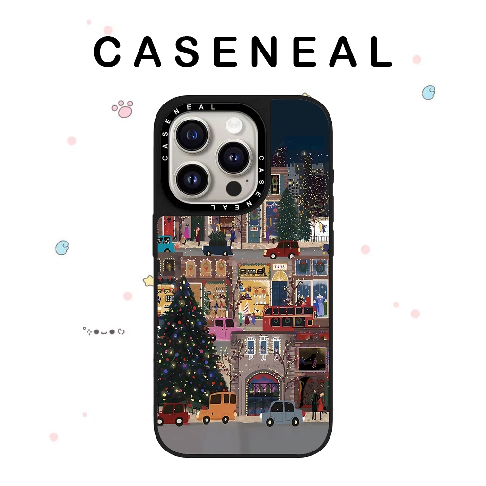 CASENEAL Christmas Eve คุณภาพสูงกระจกเคสโทรศัพท์เหมาะสําหรับiPhone 17ProMax 17pro 17 air 16promax 16 15promax 15 14promax 13 13Promaxแฟชั่นAnti Drop Hard Case