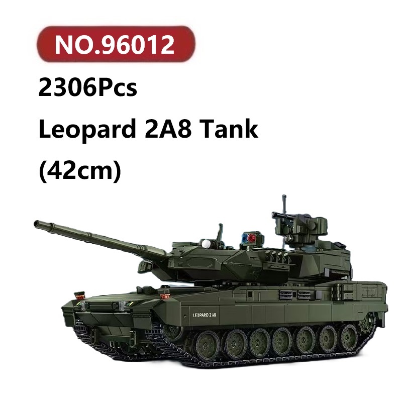 ✨Leopard 2A8 ถัง โมเดลประกอบแล้ว 2306ชิ้น 12GO Tank ของเล่นจิ๊กซอว์