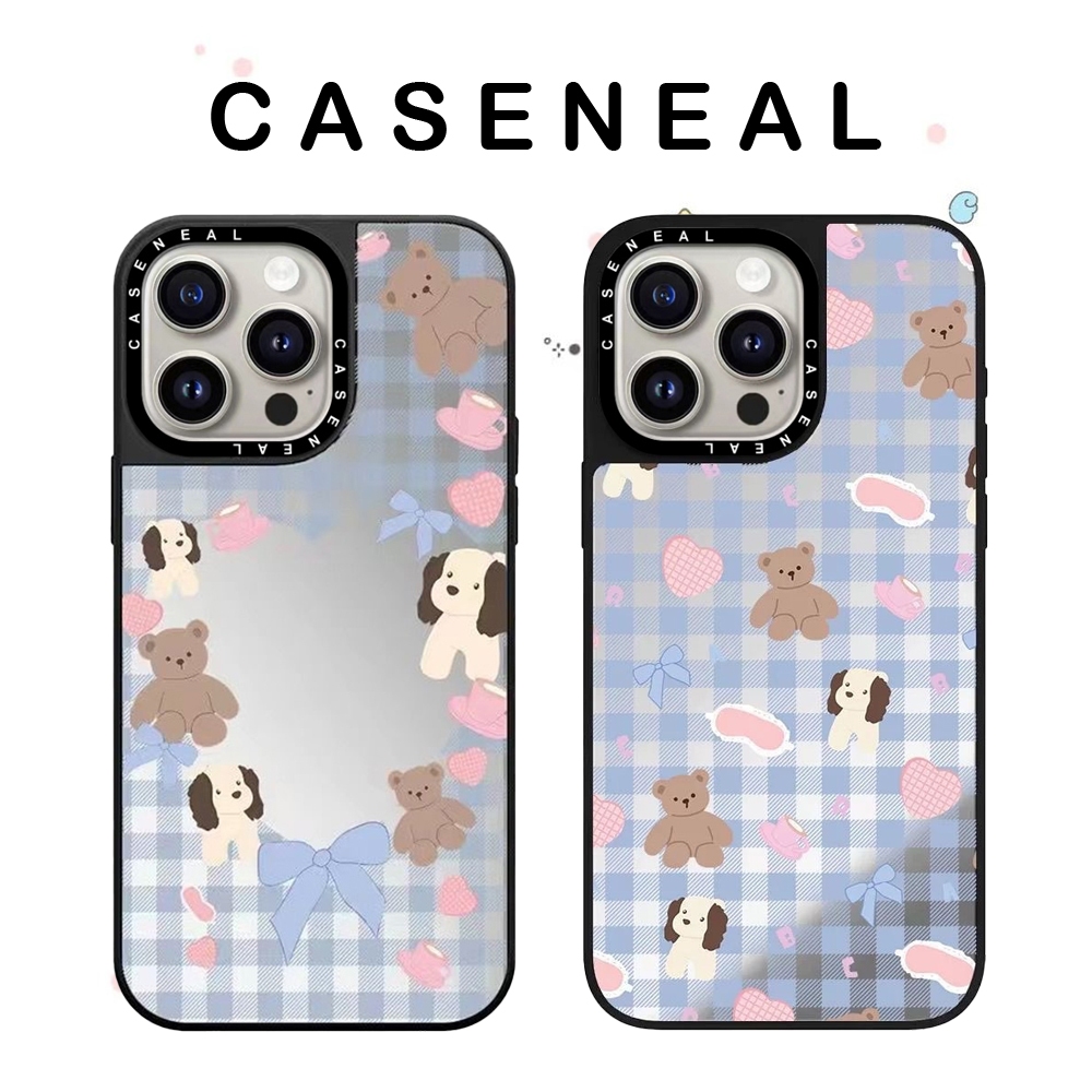 CASENEAL แมวคู่คุณภาพสูงกระจกเคสโทรศัพท์เหมาะสําหรับiPhone 17ProMax 17pro 17 air 16promax 16 15promax 15 14promax 13 13Promaxแฟชั่นAnti Drop Hard Case