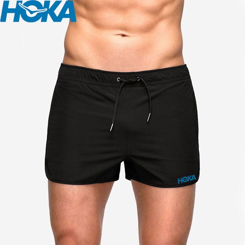 HOKA ONE ONE กางเกงขาสั้นผู้ชายสำหรับฤดูร้อน แห้งไว สวมใส่ง่าย เหมาะสำหรับมาราธอนและฟิตเนส
