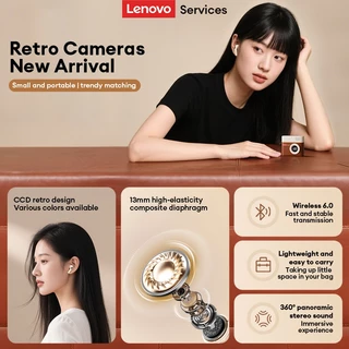 Lenovo LE218 Bluetooth 6.0 หูฟังกล้อง CCD ย้อนยุคพร้อมจอแสดงผลแบตเตอรี่ดิจิตอล Hi-Fi Berlin เสียงรอบทิศทาง Latency ต่ําการออกแบบแบบกึ่งอินเอียร์และตัดเสียงรบกวน