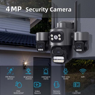 LLSEE ICSEE 3 กล้อง 3 ภาพ 6K HD 12MP CCTV ไร้สาย wifi กลางแจ้งกันน้ำ AI ตรวจจับ การติดตามการเคลื่อนไหว การมองเห็นยามค่ำคืนแบบสี 360 กล้องวงจรปิด แจ้งเตือน โทรสองทาง