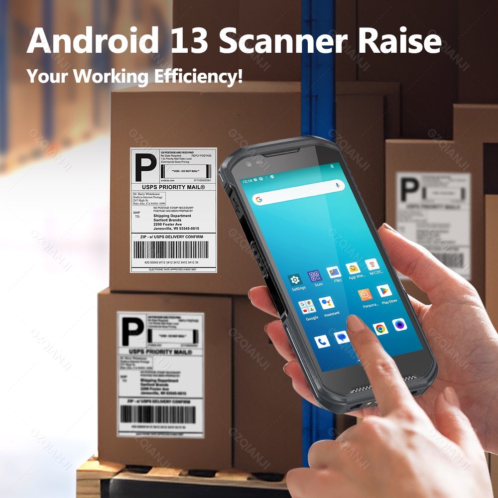 อุตสาหกรรม PDA Android 13 Data Collector 6GB+64GB QR Barcode Scanner บลูทูธ/WiFi/SIM/GPS/NFC