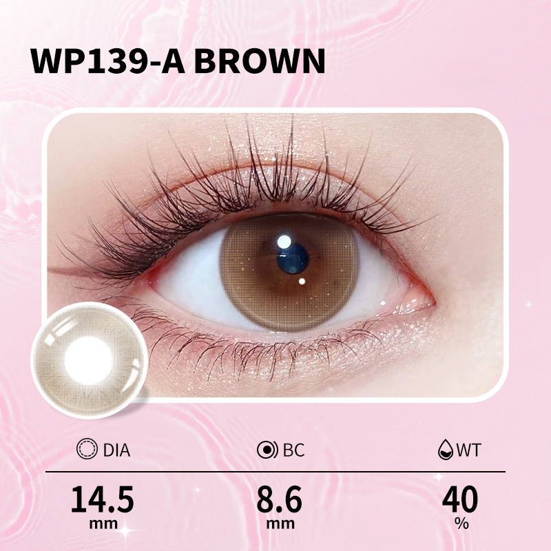 (COD) 2 ชิ้น Power(0 ~-8.00) สีดําสี Browm สีเทาคอนแทคเลนส์เลนส์ตานุ่มธรรมชาติรายปีใช้ 14.0-14.5 มม.