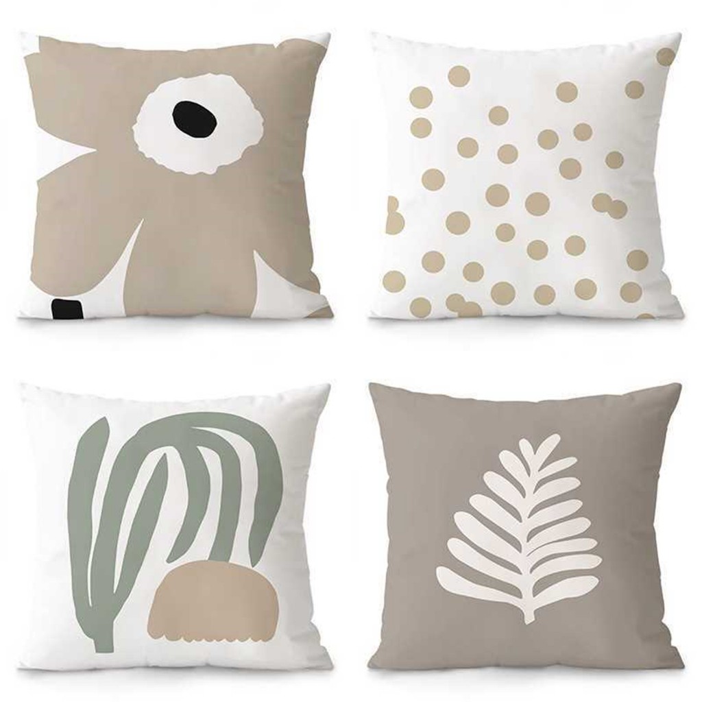 Beige Simple Cushion cover 4545.4040.ปลอกหมอนอิงโซฟาในบ้านตกแต่งห้อง.ผ้าปูที่นอนหมอนข้าง.