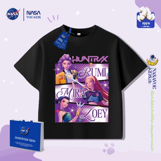 👕 NASAVOEBABY เสื้อเชิ้ต Kpop Demon Hunter ผ้าฝ้าย 100%, ขนาด 90-150 cm, จัดส่งไว 24 ชม. อายุ 3-15 ปี