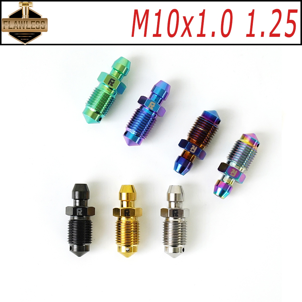 FLAWLESSTI M10x1.0 1.25 Pitch เบรค Caliper Bleeder สําหรับ Forza 350 Giorno 125 PCX 160 ADV 160 Xmax