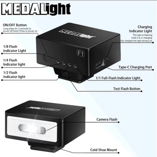 【In Stock】 Metal Flash MEDALight F1 แฟลชหัวกล้อง Medalight แฟลชกล้อง Ricoh GR III Fuji Sony และอื่นๆ Camera Head Flash