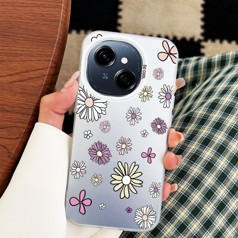 VRQR สําหรับ Tecno Spark Go 1S 1 Spark Go 2025 Spark 30C 4G Pop 9 4G Kl5n KL4h ปลอกแฟชั่นดอกไม้ Seri