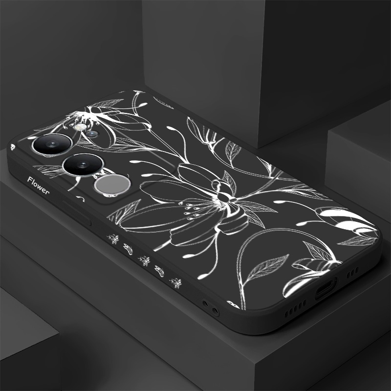 ผีเสื้อ Bud เคสโทรศัพท์สําหรับ VIVO V50 V40 V30 V29 V29E Pro Lite 5G ซิลิโคนเหลวทั้งหมดรอบการป้องกัน