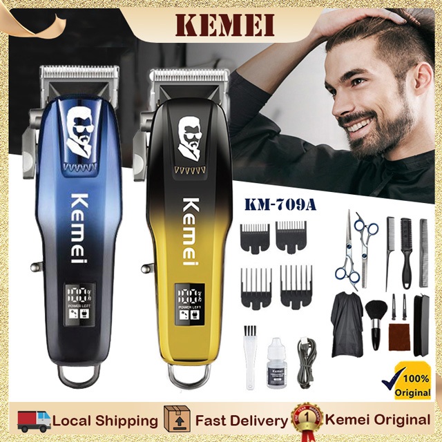 ปัตตาเลี่ยน KEMAI KM-709A และรุ่นอื่นๆ ไร้สาย ตัดผม โกนหนวด 👍อย่างดี ของแท้👍 LCDบอกแบต แบตอึด คมมาก