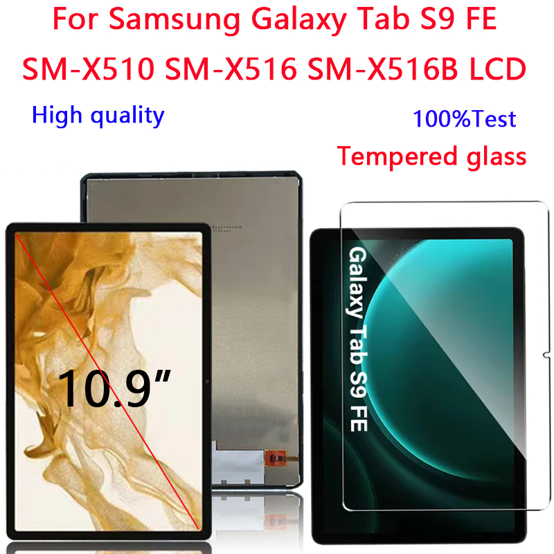 10.9inch สําหรับ Samsung Tab S9 FE LCD Touch Screen Digitizer Assembly สําหรับ Tab S9 X510 X516B SM-