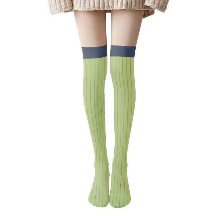 Demon Slayer Ganlu Temple Honey Glass ถุงเท้าเหนือเข่ากันลื่น