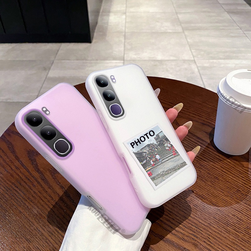 เคสเยลลี่สีสันสดใสสําหรับ Vivo Y31 Y21D 2025 Dopamine Casing การ์ดรูปถ่ายสองชั้น ฝาครอบป้องกันโทรศัพท์ Interlayer
