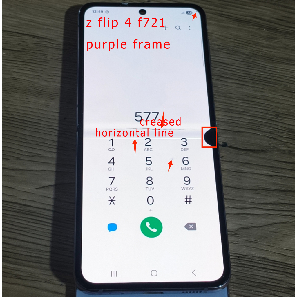 Super AMOLED ข้อบกพร่อง LCD สําหรับ Samsung z Flip 4 จอแสดงผล LCD Touch Screen Assembly สําหรับ Sams